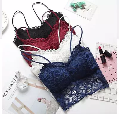 Women Sexy Push Up Wireless Lace Bra Top Lady Summer Bralette Underwear Lingerie • £4.78