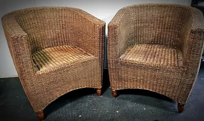 Pair Of Vintage Coastal Cain/ Rattan Tub Chairs  • £255