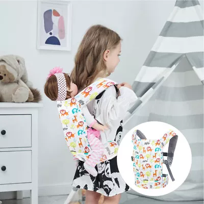 Girls Lightweight Front Back Carrying Printed Baby Doll Carrier Adjustable Strap • $33.73