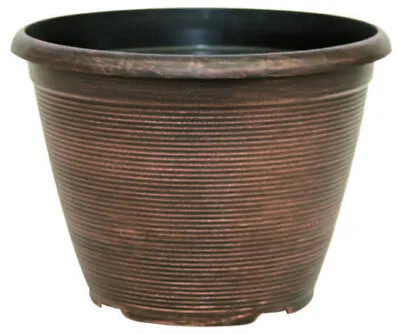 £8.49 • Buy Copper Small Large Bowl Plant Pot Outdoor Garden Round Plastic Flower Planter