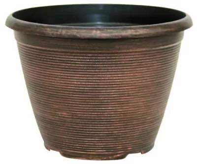 £8.49 • Buy Copper Small Large Bowl Plant Pot Outdoor Garden Round Plastic Flower Planter