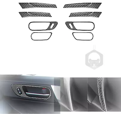 12Pcs Real Carbon Fiber Inter Door Handle Panel Frame Sticker Trim For Mazda 3 • $45.64