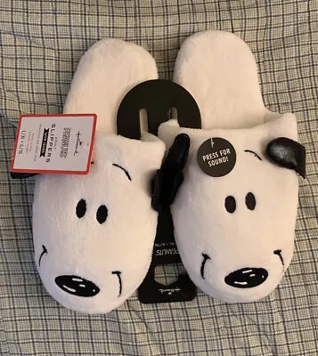 £28.10 • Buy Hallmark Snoopy Peanuts White Slippers With Sound Adult L / XL New 2022
