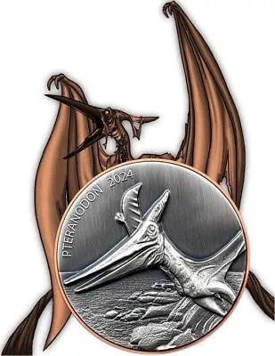 Vanuatu 10 Vatu 2024 Pteranodon Silver Giant Coin • $174.47