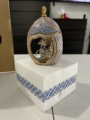 Beautiful Franklin Mint House Of Faberge Carousel Egg With Music Silvery Moon • $250