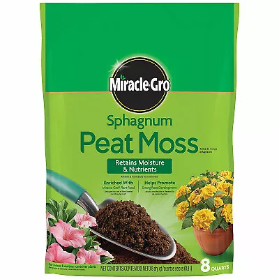 Miracle-Gro 85278430 Sphagnum Peat Moss 8-Qts. • $23.58