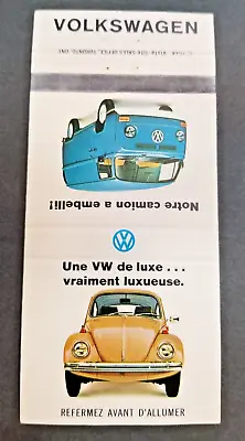 Vintage Volkswagen - Bus And Beetle Dealer Empty Match Book Cover - French • $13