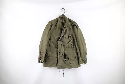 Vtg 50s Korean War Mens Small Thrashed M-51 OG-107 Field Jacket Green USA AS IS • $49.95