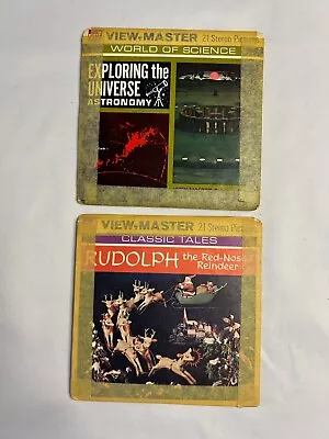 2 GAF Rudolph & Exploring The Universe View-Master 3D Reels 3 Reel Sets • $9.95