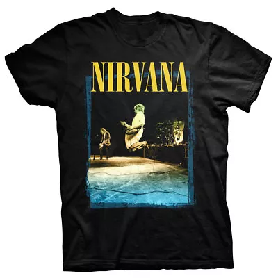 Nirvana Guitar Leap Kurt Cobain In Utero Rock Official Tee T-Shirt Mens Unisex • $50.74