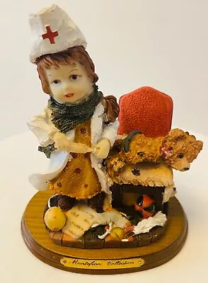 Beautiful Vintage Rare Montefiori Collection -red Cross Girl With Bear- • $38.90