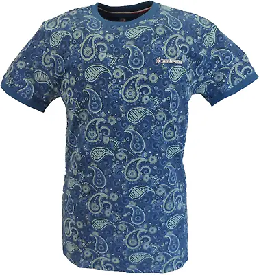 Lambretta Mens Dark Blue Paisley T-Shirt • £18.99