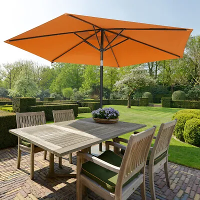 9' Outdoor Umbrella Patio 6 Ribs Market Garden Crank Tilt Beach Sunshade Parasol • $50.99