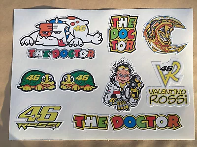 THE DOCTOR 46 VALENTINO ROSSI.  9 Stickers On An A5 Sheet • £3.99