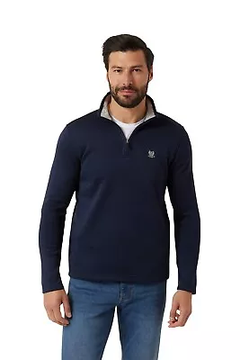 Chaps Big Men's Size 3XLT Quarter Zip Mock Neck Extra Soft Sweater American Navy • $19.50