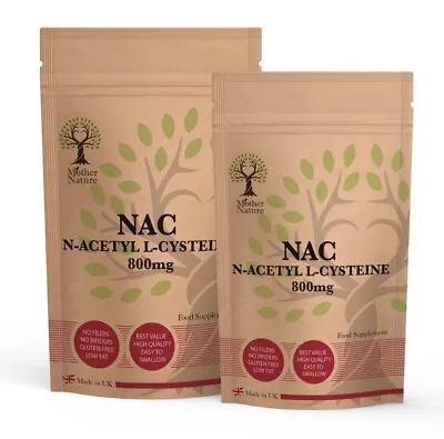 NAC N-Acetyl-Cysteine Capsules 800mg High Strength NAC N-Acetyl Supplement Vegan • £9.98