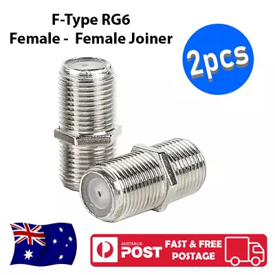 2x F Type RG6 Female To Female Coaxial Barrel Joiner Adaptor Antenna / Foxtel • $4.60