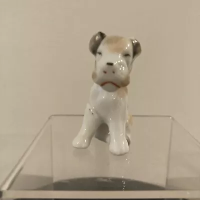 Vintage Porcelain Schnauzer Dog Miniature Figurine Collectible • $10