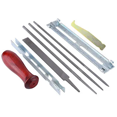 8Pcs Chain Saw Sharpening Kit Chainsaw Sharpener File Guide Bar Depth Gauge T DT • £19.14