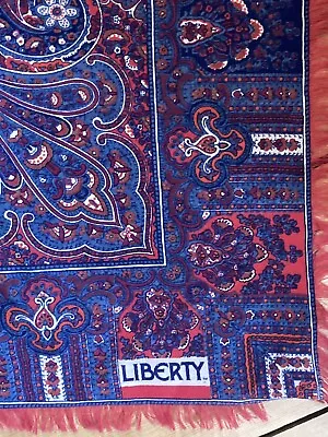 Liberty Varuna Wool Large Shawl  - Paisley Design  - Red And Blue • £30