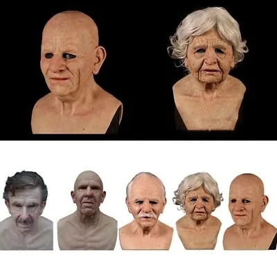 3D Old Man Mask Decor Disguise Realistic Mask Cosplay Costume Halloween Party • $23.79