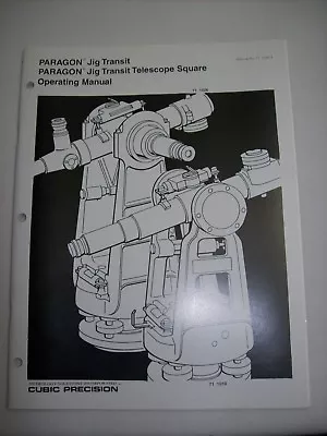 Brunson K&E Cubic Precision 71-1010 / 1026 Paragon Jig Transit Operating Manual  • $12