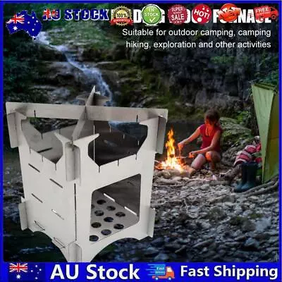 AU Outdoor Folding Wood Stove Camping Cooking Picnic Stainless Steel Wood Stove • $15.35