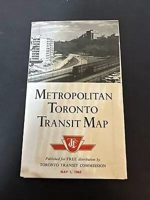 Toronto Transit Commission May 1965 Metropolitan Toronto Transit Map  TTC • $6.99