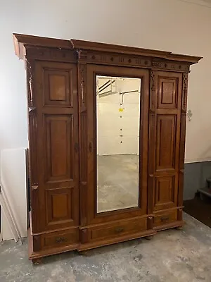 English Walnut Armoire/wardrobe Circa 1860-1880 (transform Into Impressive Bar?) • $600