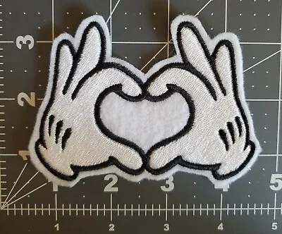 Mickey Mouse Hands Heart Disney Iron On Patch Approx 4  • $7.99