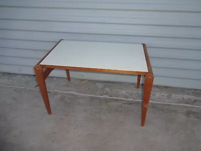 Folding White Table Vintage Antique Mid Century Modern Retro Atomic Starburst 50 • $10