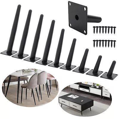 4pcs 10-40cm Iron Table Legs Oblique Tapered Table Chair Stool Chest Sofa Desk • £10.95