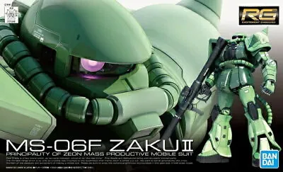 Bandai RG Mobile Suit Gundam MS-06F ZAKU II 1/144 Scale Plastic Model Kit • $73.36