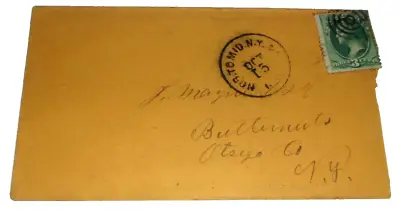 1874 New York & Oswego Midland Ny&om  Nyo&w Norwich Middletown Rpo Envelope • $100