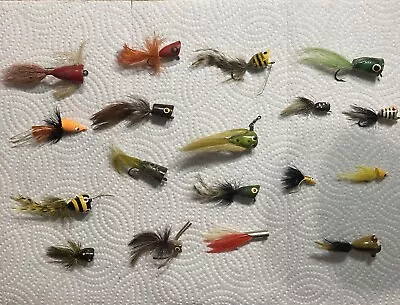 Vintage Assorted Lot Of 18 Fly Fishing Poppers & Lures Cork Deer Hair + Must See • $9.99