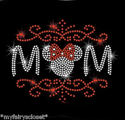 7.3  Disney Mom Minnie Mouse Scroll Iron On Rhinestone Transfer Applique Patch • $13.25