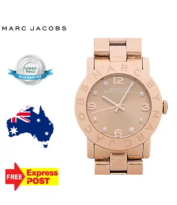 New Marc Jacobs Amy Mbm3221 Rose Gold/crystal Womens Ladies Quartz Watch • $249.99