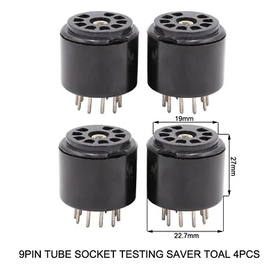 4PCS 9PIN TUBE SOCKET Bakelite VALVE BASE TESTING SAVER For 12AX7 5670 6DJ8 6922 • $11.03