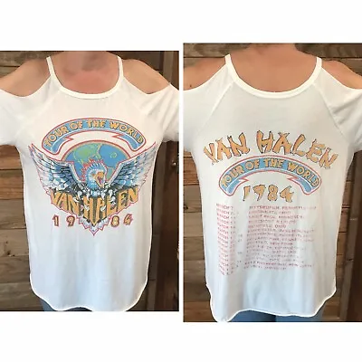 Van Halen World Tour 1984 Reproduction Women's Sexy  Soft T-shirt Size 1 • £14.47