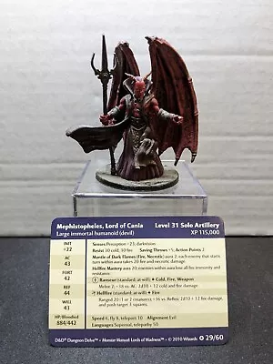 D&D Mephistopheles Lord Of Cania 29/60 Very Rare Lords Of Madness WOTC A1W2 • $65