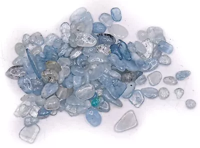 Blue Clear Aquamarine Beryl Small Pebbles Tumble Stone Crystal Minerals Specimen • $8.95
