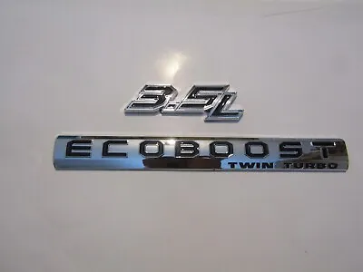 2pcs 3.5  3.5 Ecoboost Twin Turbo 15  Emblem Set Fits Flex Gt Chrome/black • $16.99