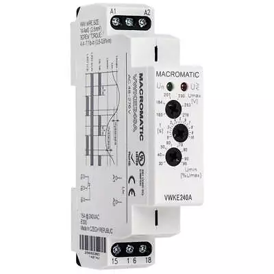 MACROMATIC VWKE120A Volt Sensor Relay120VAC15A @ 240VSPDT • $54.75