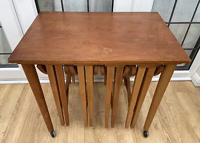 Vintage Poul Hundevad Designer Mid Century Danish Teak Set Of 5 Nesting Tables • £249.99