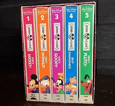 Walt Disney VHS Lot ~ Complete Set 1-5 Cartoon Classics 1987 Vintage Video Tapes • $29