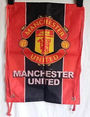 Manchester United Red And Black Drawstring Backpack- Gym Bag Swim Bag School • £2