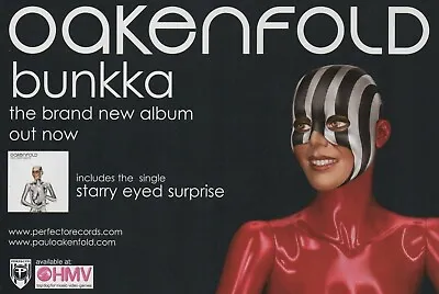 Paul Oakenfold - Bunkka       -  Half Size Magazine Advert • $4.96