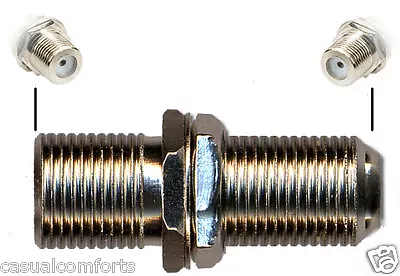£0.99 • Buy F Type Connector / Coupler, Tv Freeview Rf Coaxial Satellite Virgin Cable Joiner