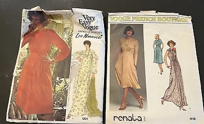 Lot Of 2 Vintage Vogue Designer Sewing Patterns Narducci Renata • $10