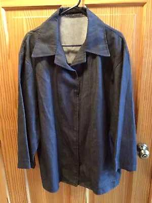 Amish Mennonite Hand Made Men's Blue Denim Unlined Coat C55 EUC Plain Clothing • $24.99